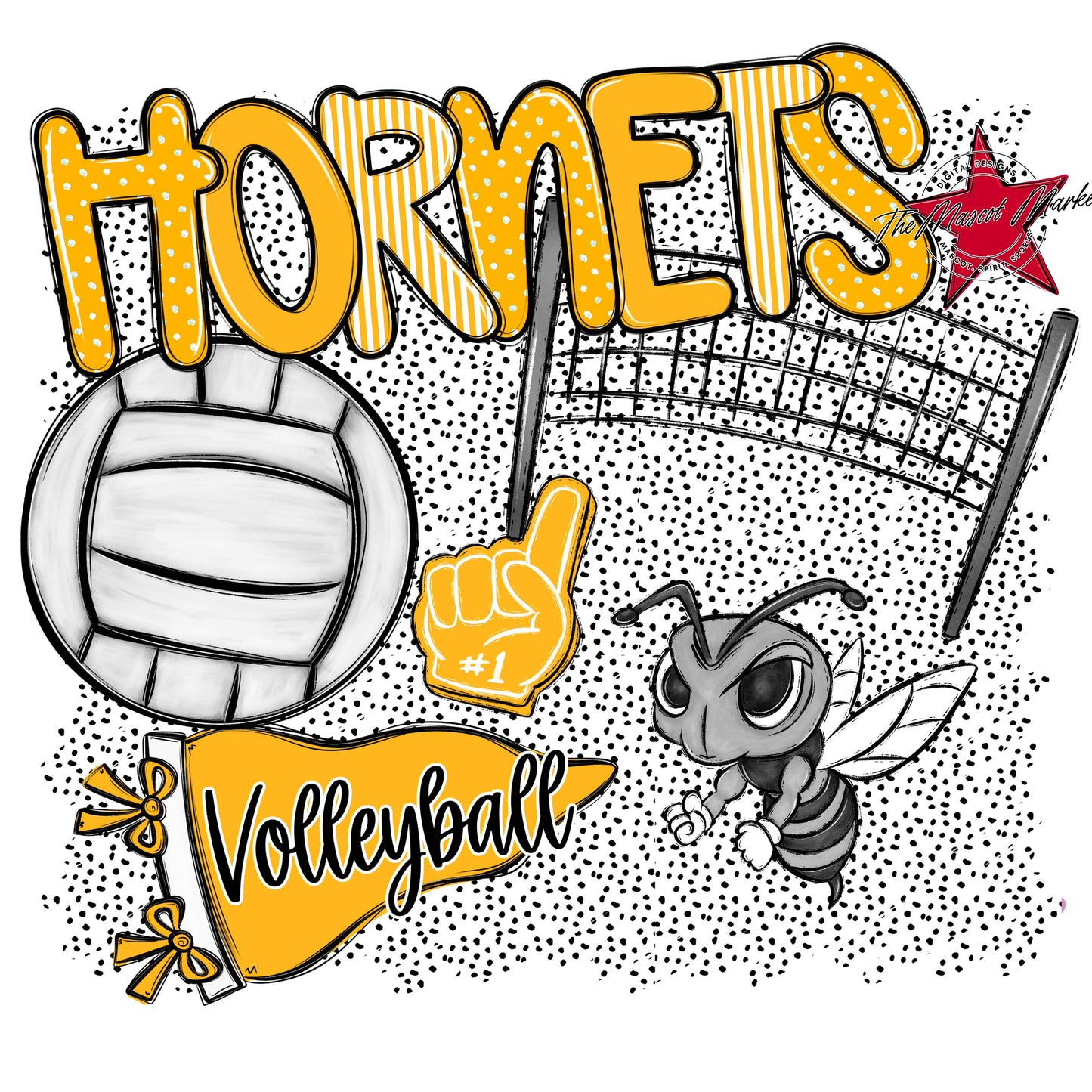 Hornets Volleyball Spirit-Yellow