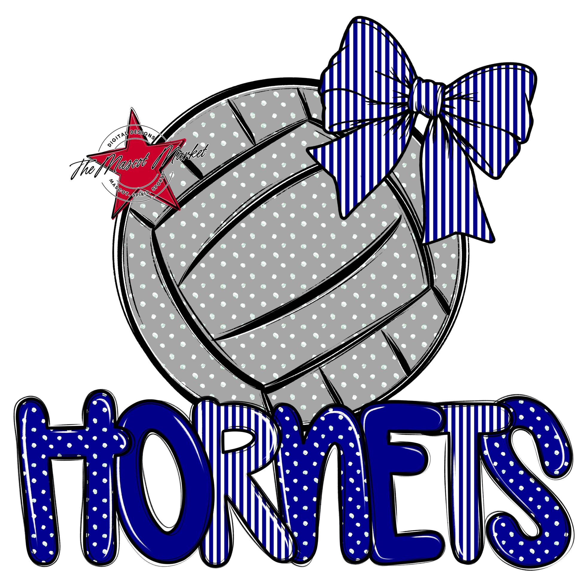 Hornets Volleyball Spirit Design-Blue