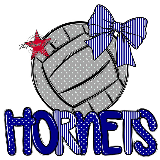 Hornets Volleyball Spirit Design-Blue