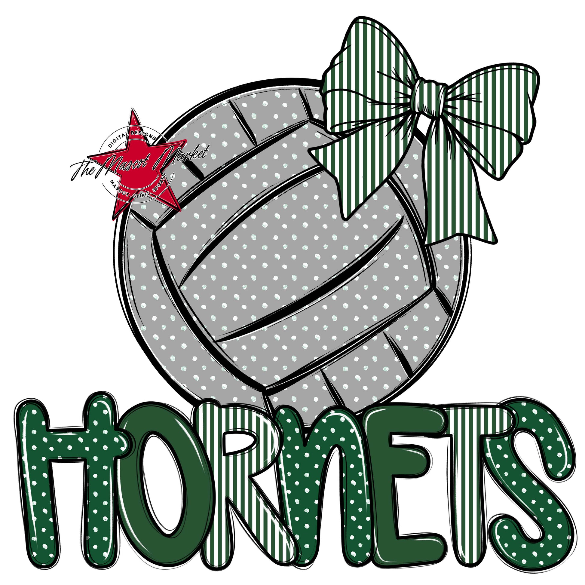 Hornets Volleyball Spirit Design-Green