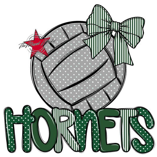 Hornets Volleyball Spirit Design-Green