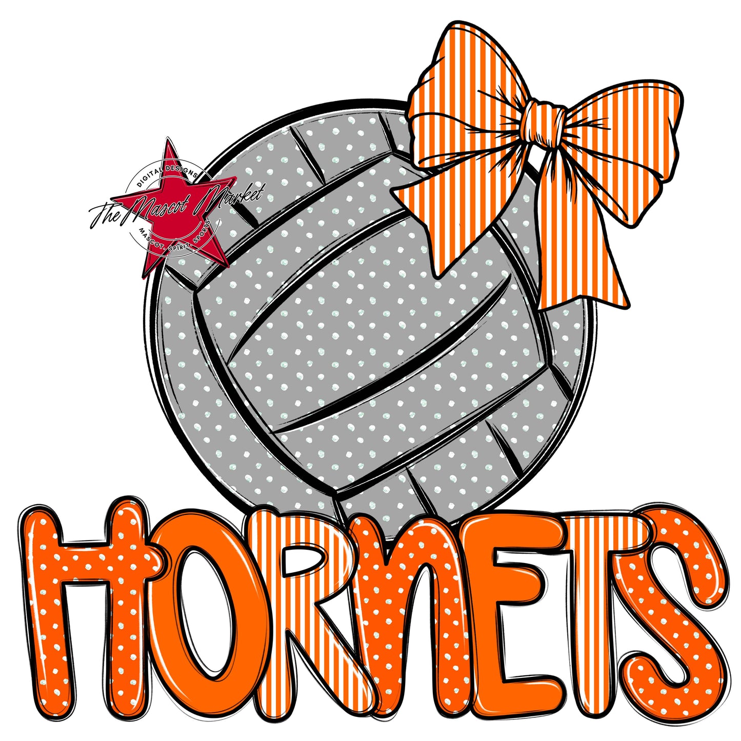 Hornets Volleyball Spirit Design-Orange