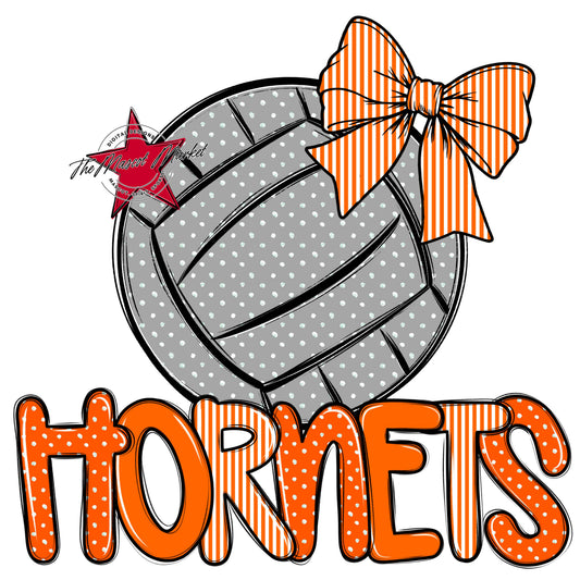 Hornets Volleyball Spirit Design-Orange