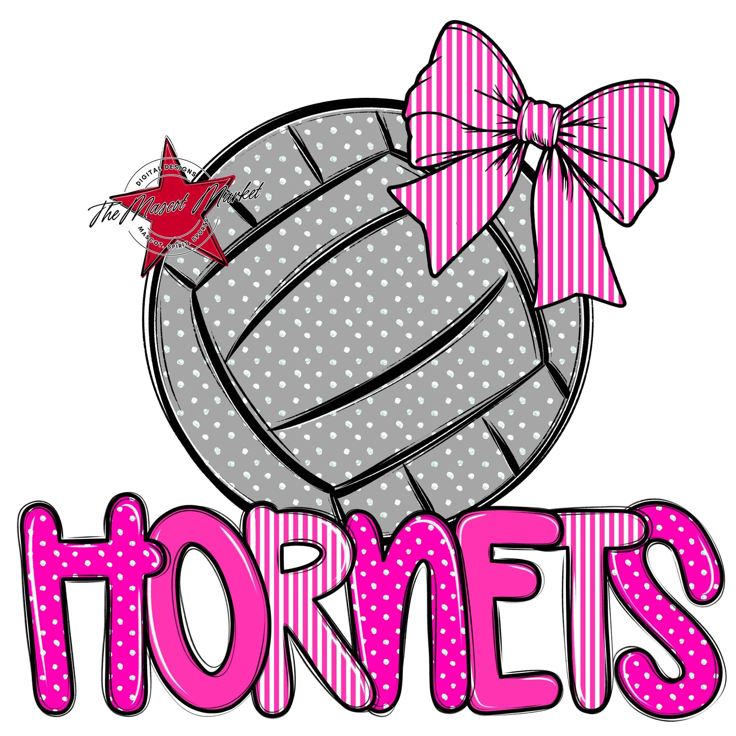 Hornets Volleyball Spirit Design-Pink