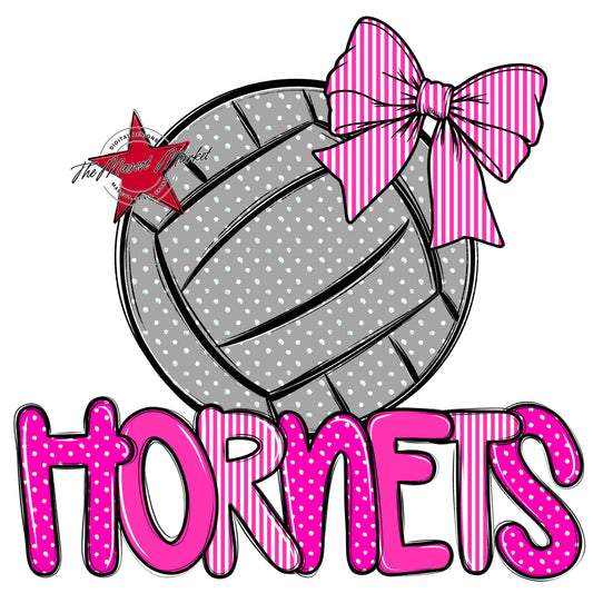 Hornets Volleyball Spirit Design-Pink