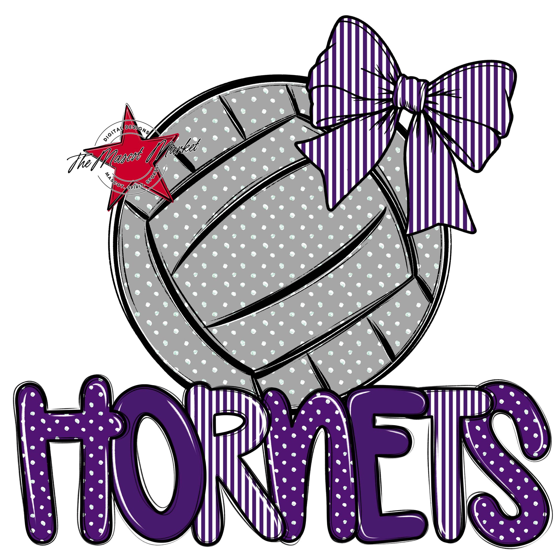 Hornets Volleyball Spirit Design-Purple