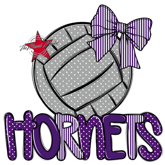 Hornets Volleyball Spirit Design-Purple