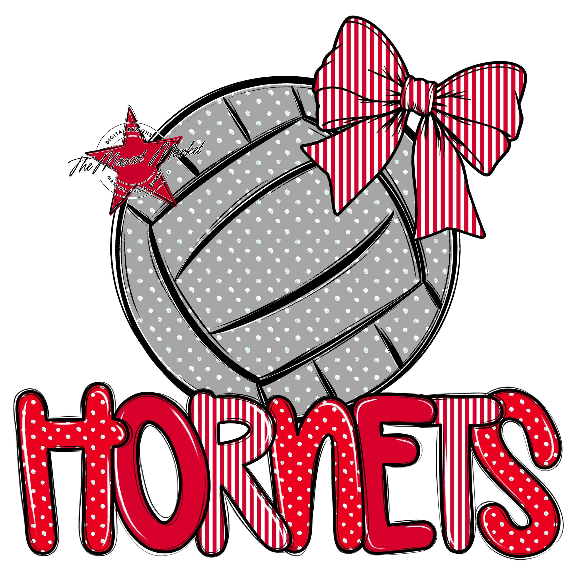 Hornets Volleyball Spirit Design-Red