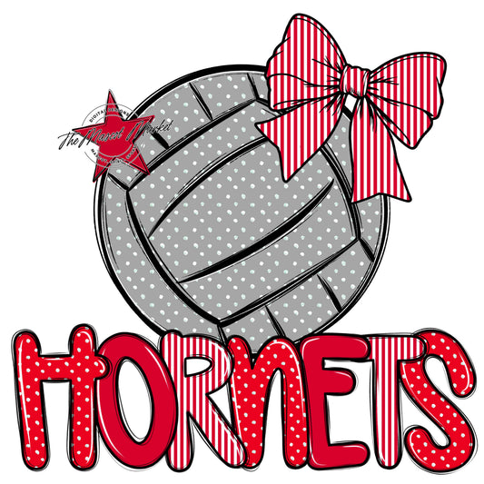 Hornets Volleyball Spirit Design-Red