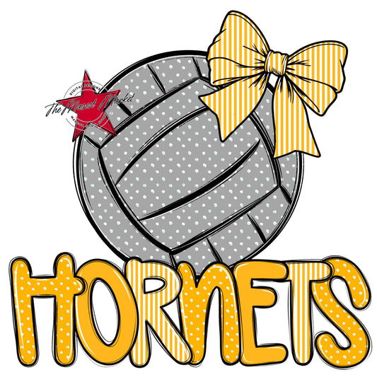 Hornets Volleyball Spirit Design-Yellow