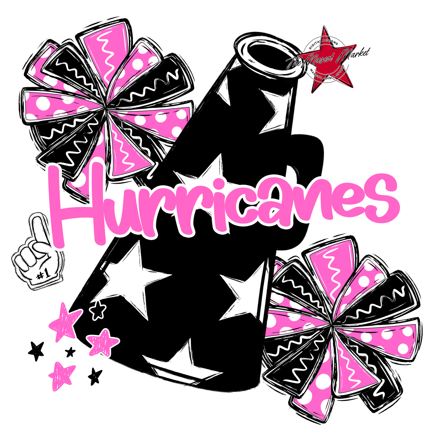 Hurricanes Alpha Megaphone Design-Baby Pink