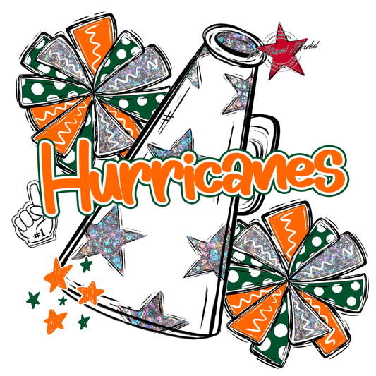 Hurricanes Alpha Megaphone Design-Green-Orange