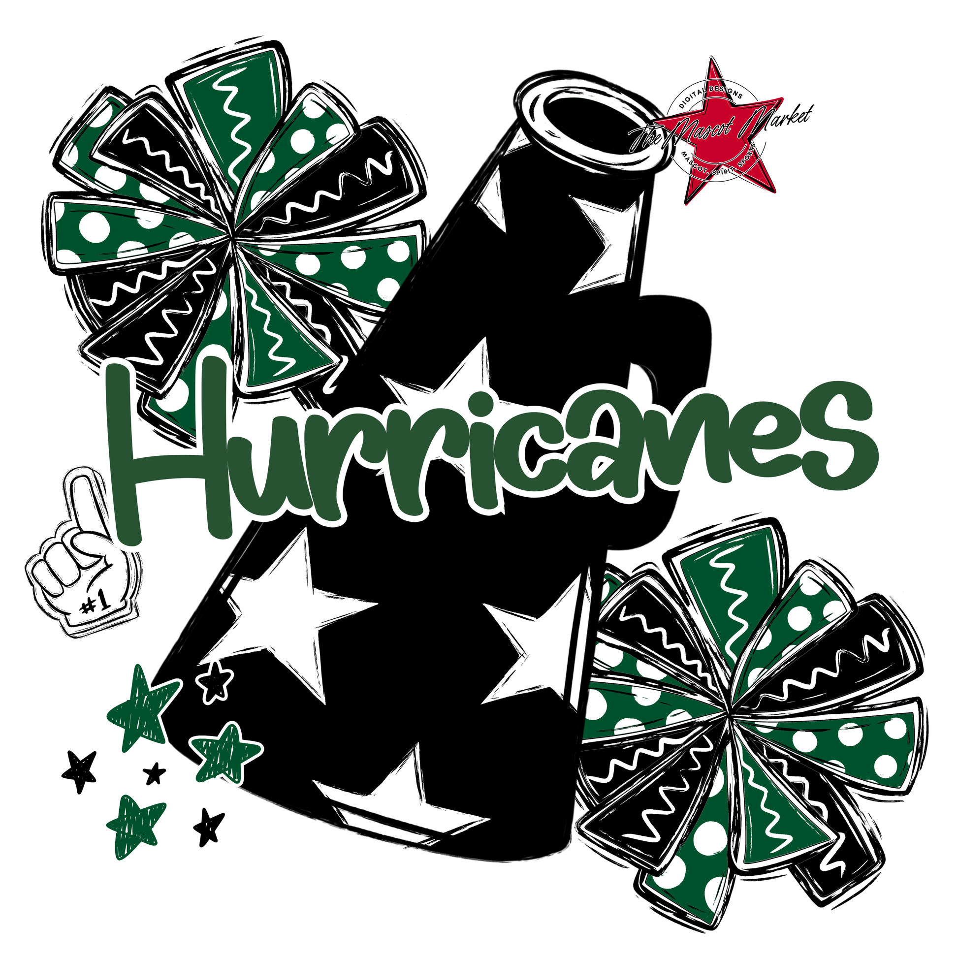 Hurricanes Alpha Megaphone Design-Green