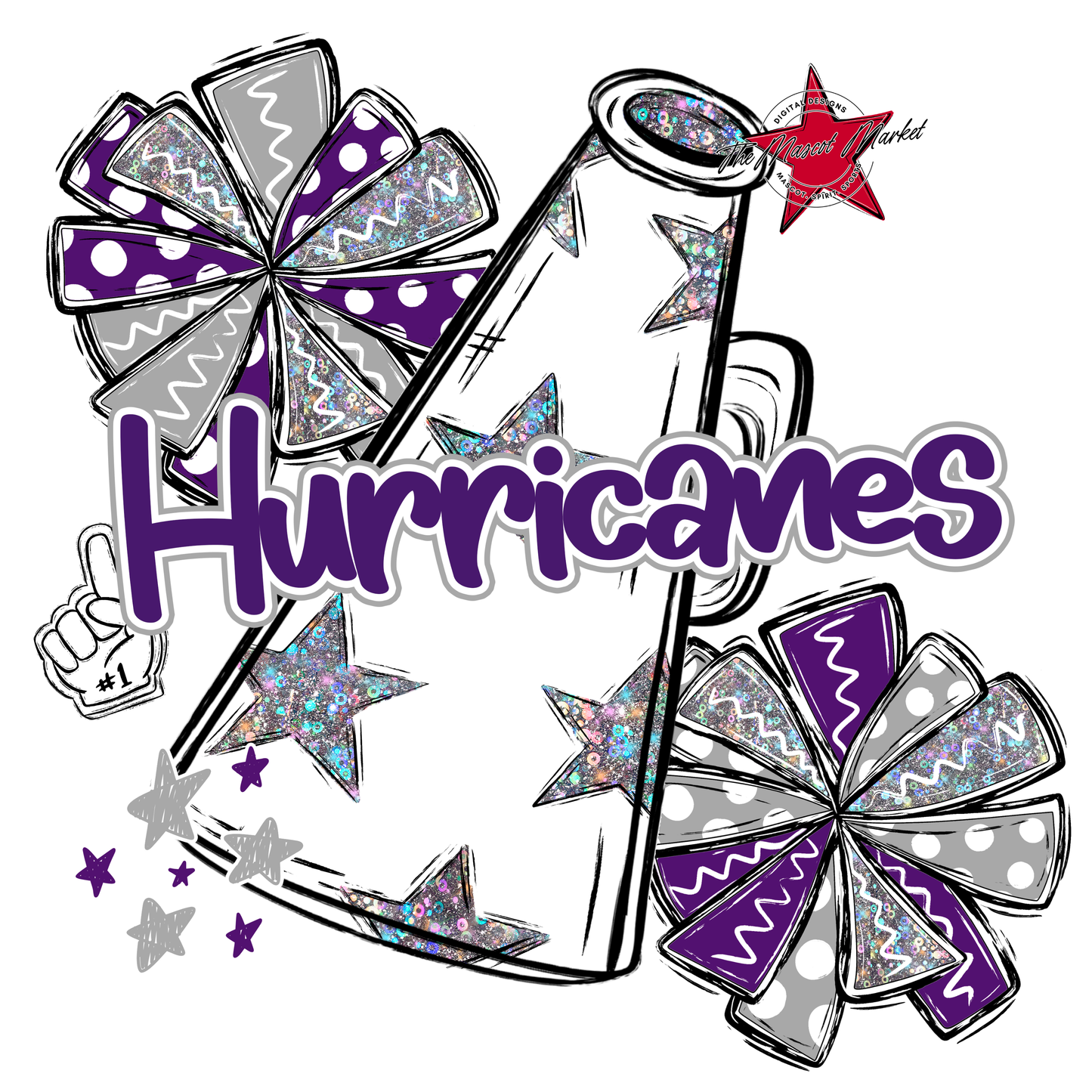 Hurricanes Alpha Megaphone Design-Purple-Grey
