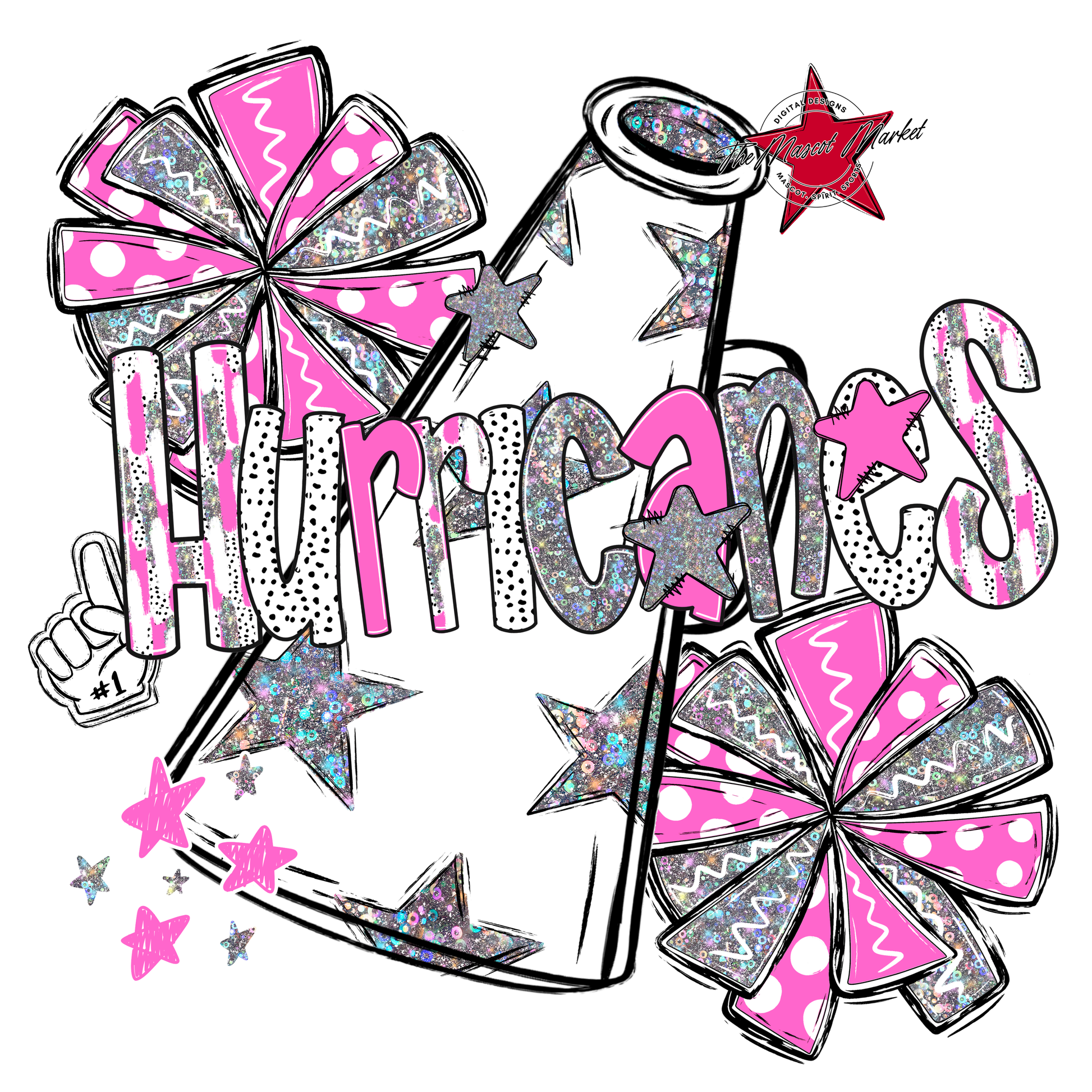 Hurricanes Cheer Megaphone Scrape-Baby Pink