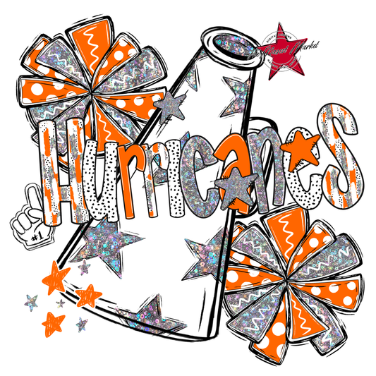 Hurricanes Cheer Megaphone Scrape-Orange