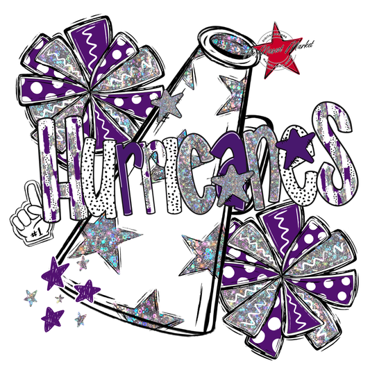Hurricanes Cheer Megaphone Scrape-Purple
