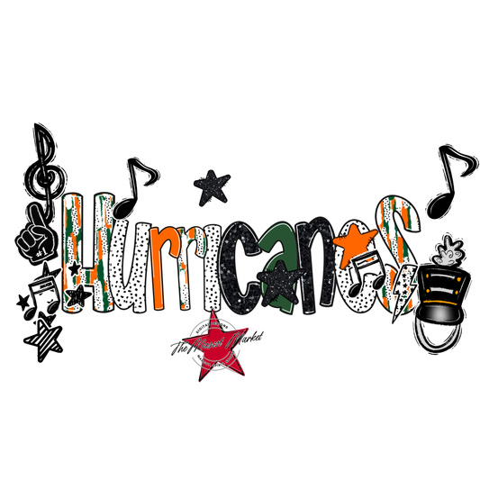 Hurricanes Band Scrape-Green-Orange