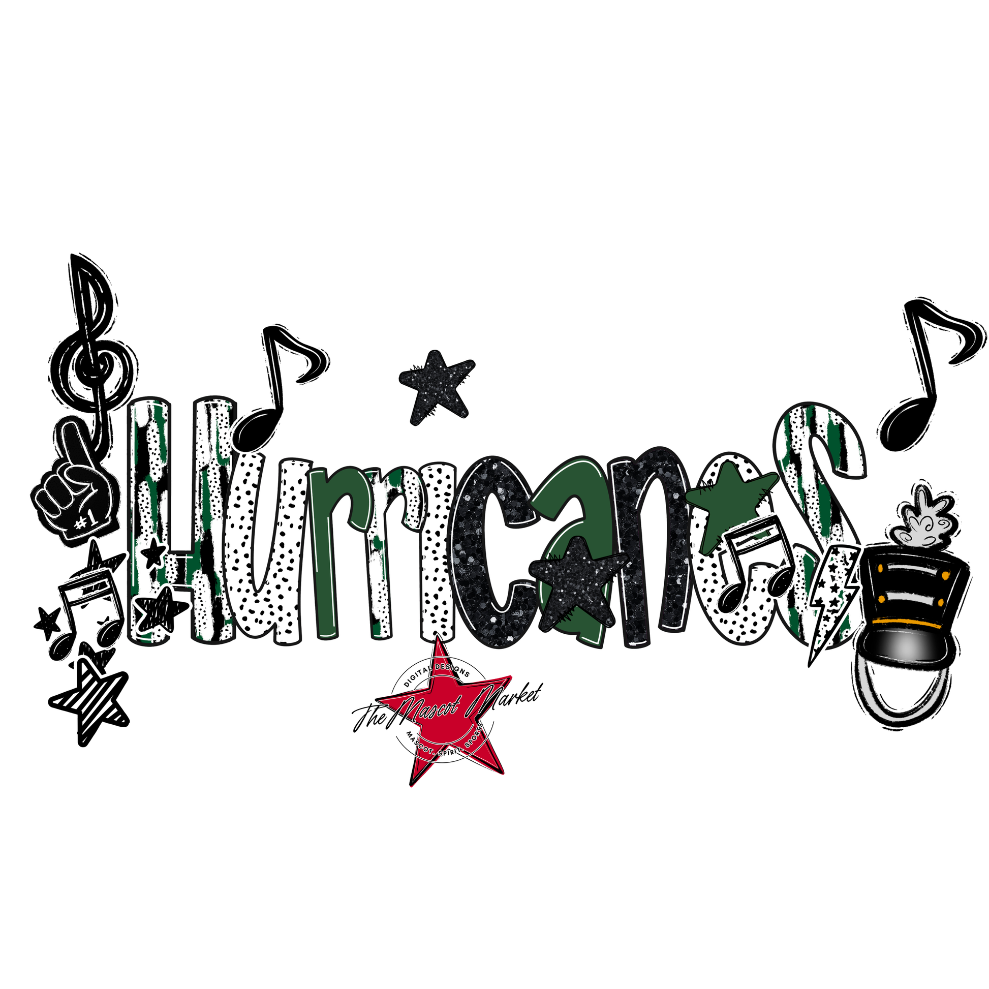 Hurricanes Band Scrape-Green