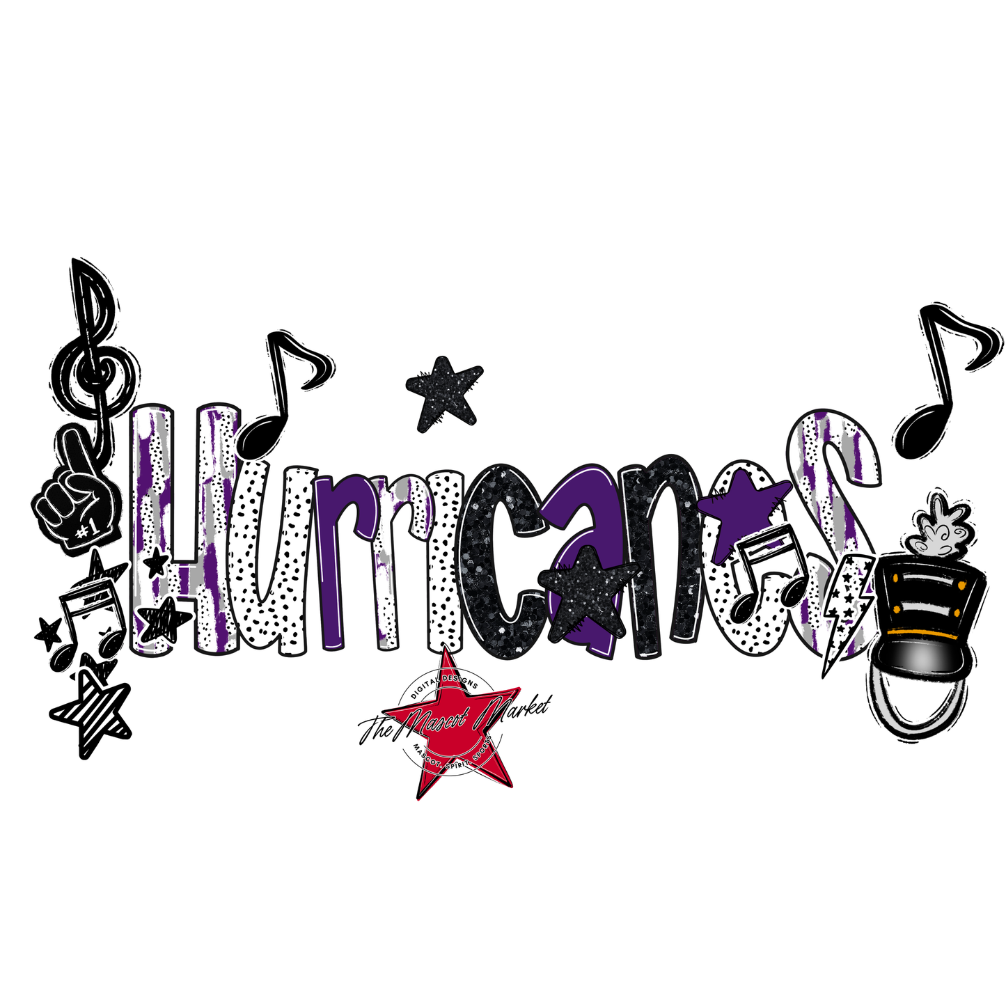 Hurricanes Band Scrape-Purple-Grey