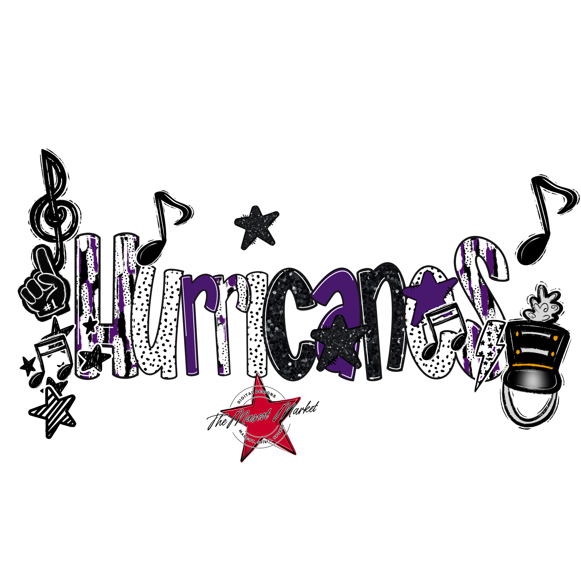 Hurricanes Band Scrape-Purple