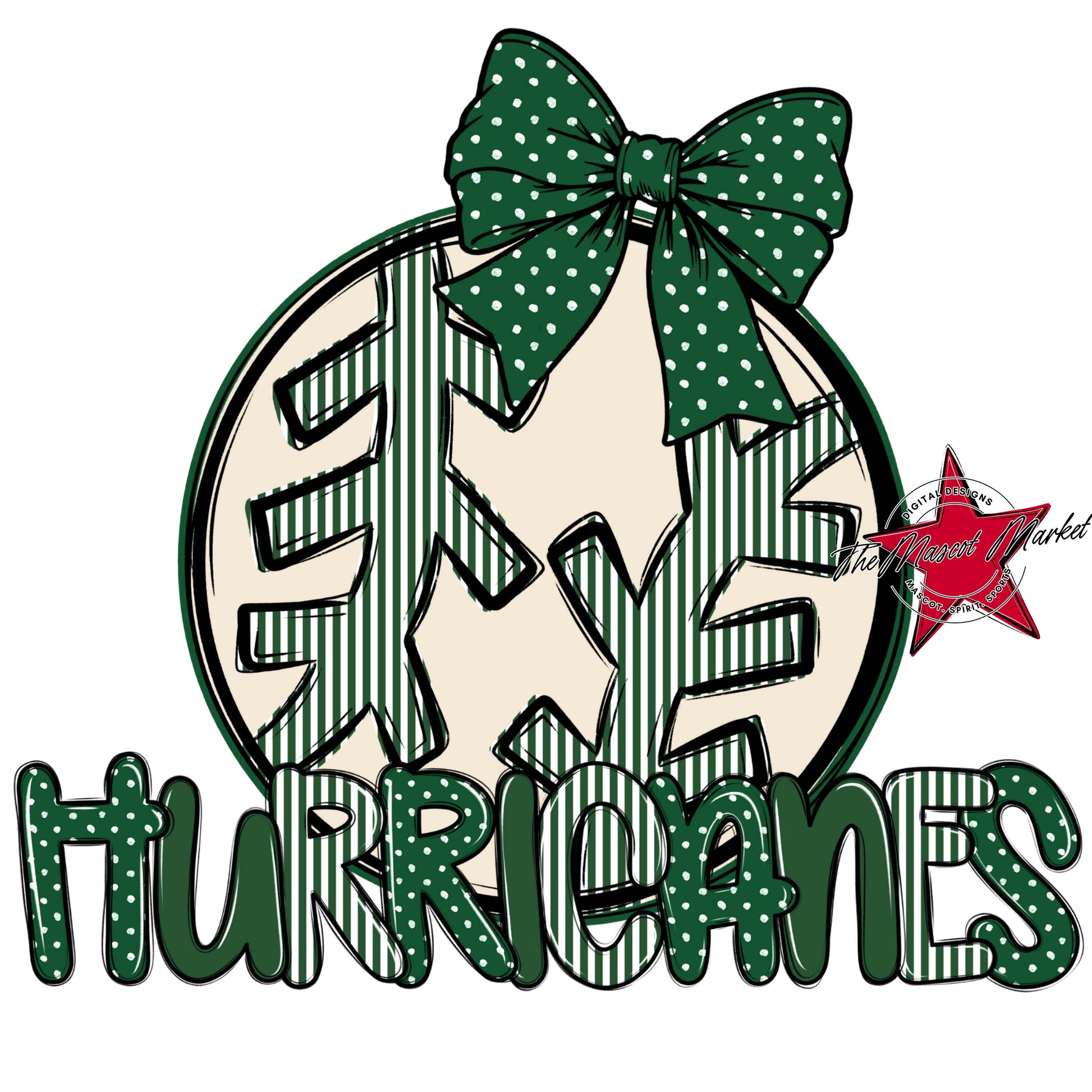 Hurricanes Baseball-Softball Spirit Design-Green