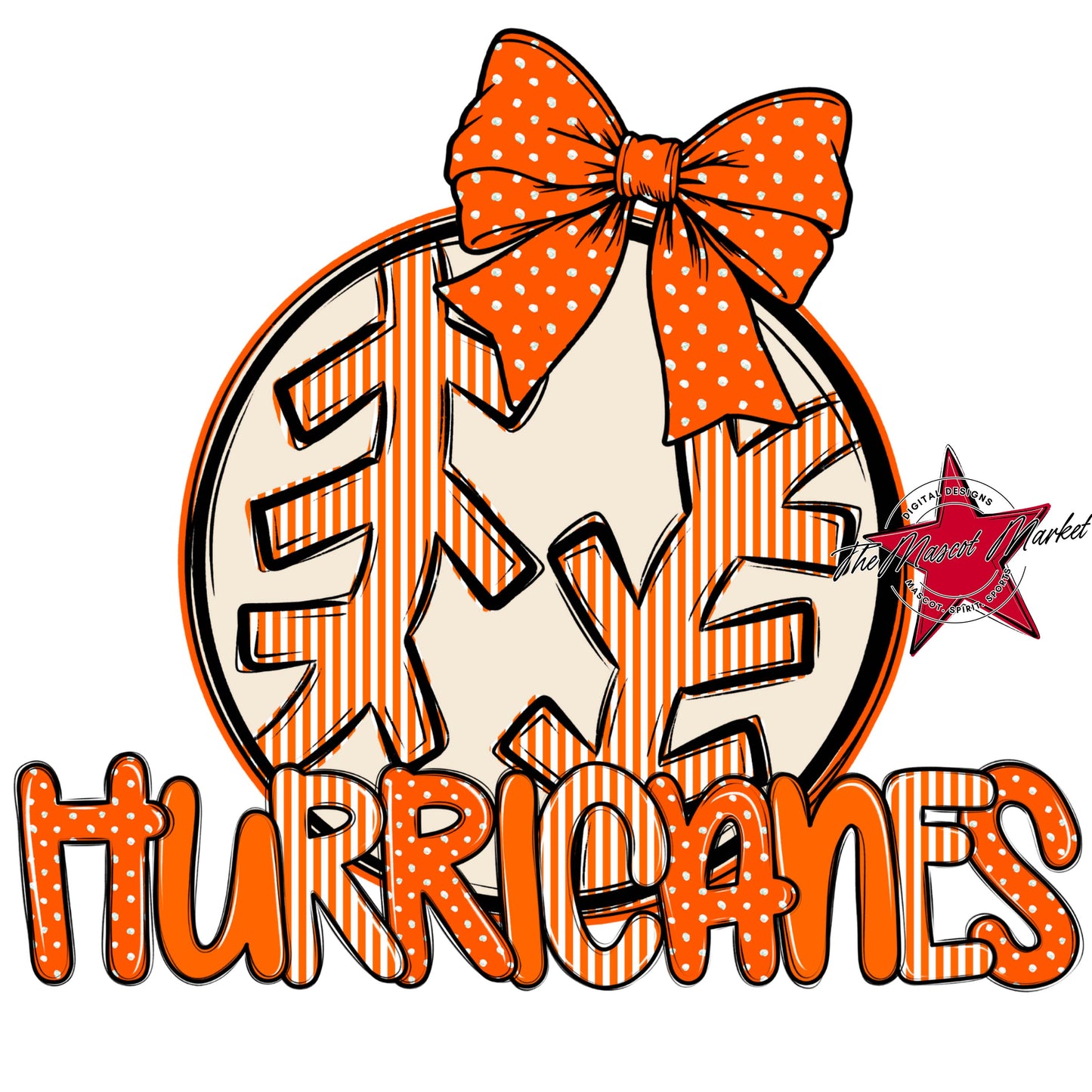Hurricanes Baseball-Softball Spirit Design-Orange