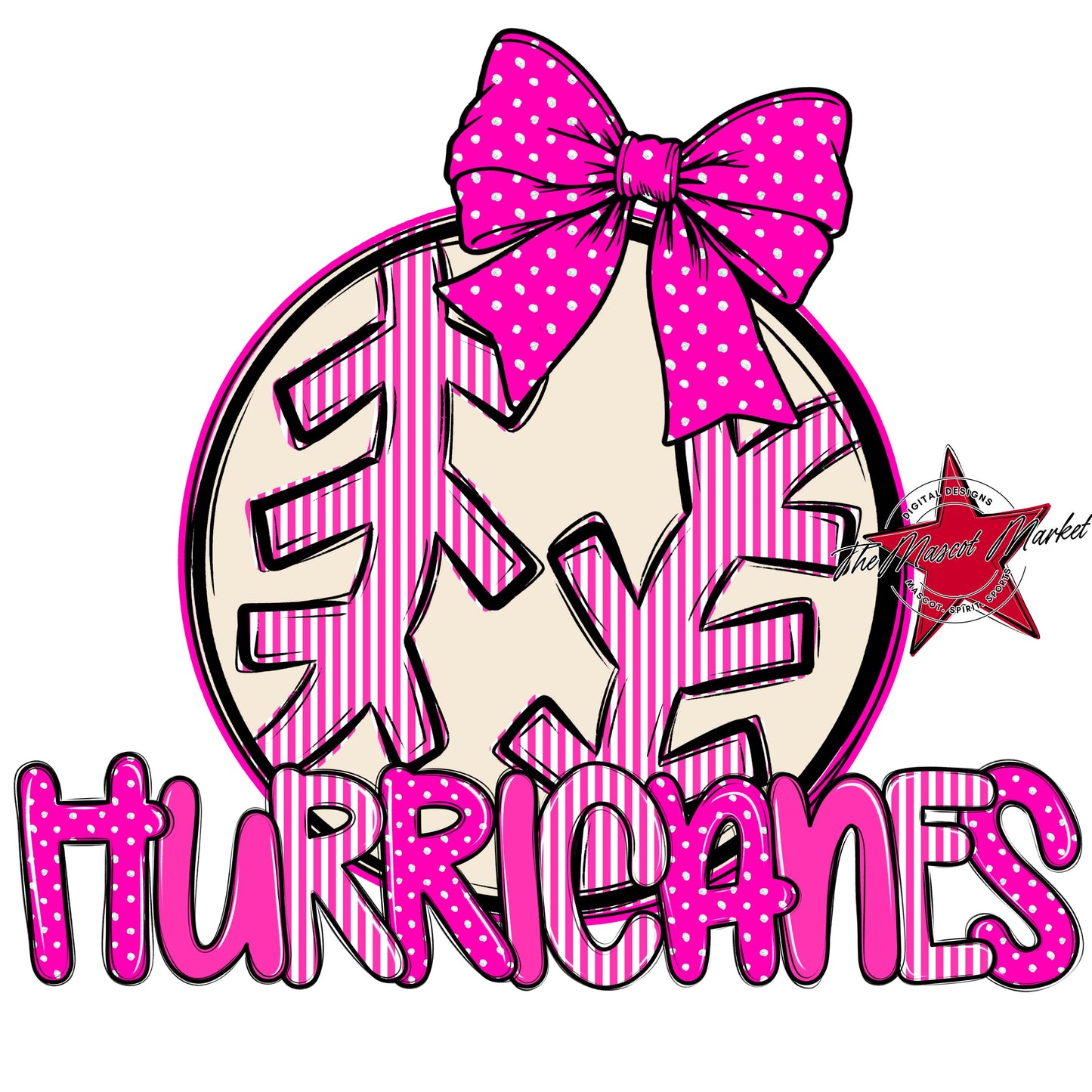 Hurricanes Baseball-Softball Spirit Design-Pink