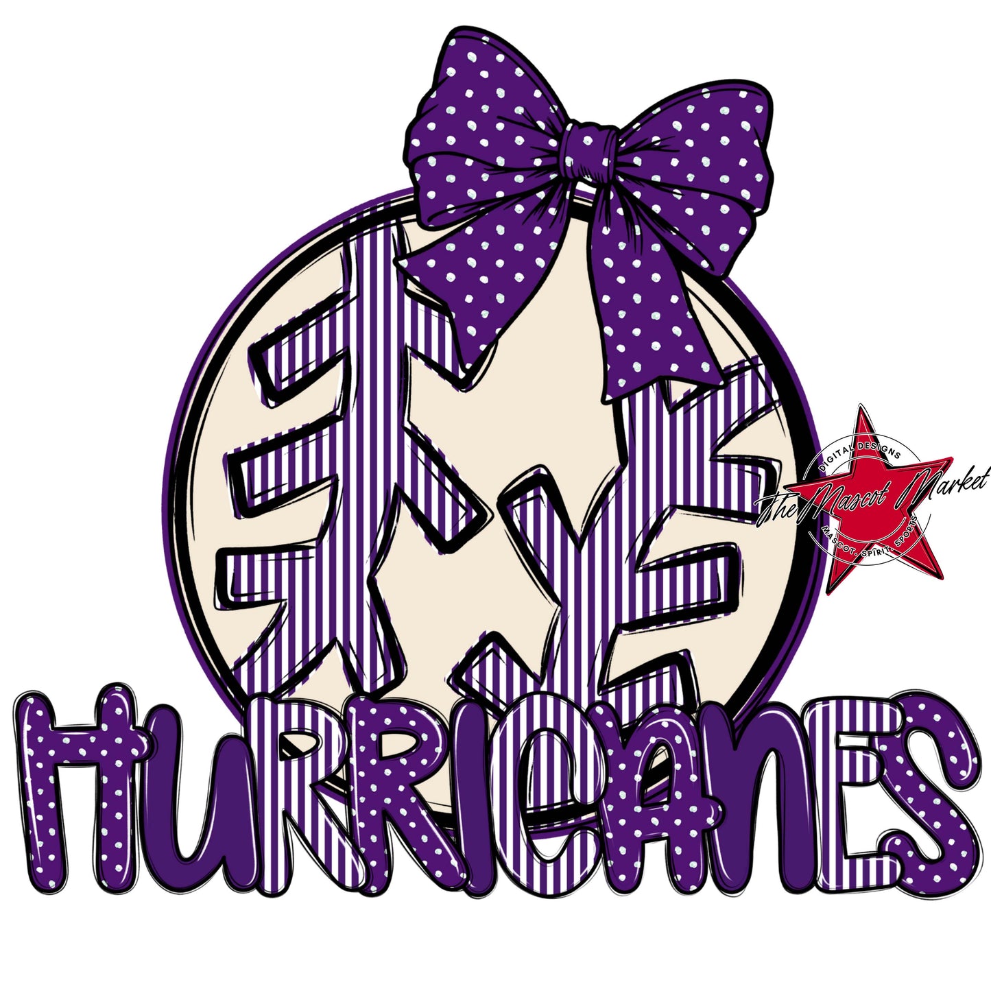 Hurricanes Baseball-Softball Spirit Design-Purple