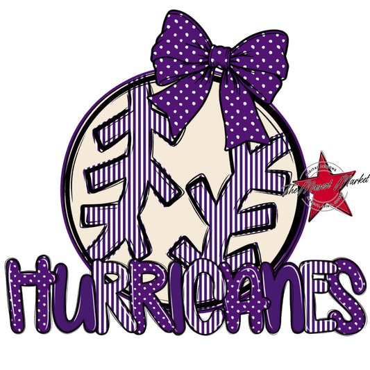 Hurricanes Baseball-Softball Spirit Design-Purple