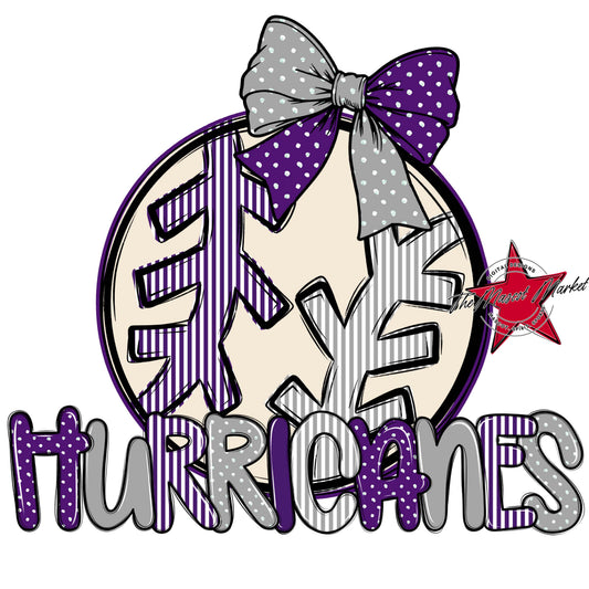 Hurricanes Baseball-Softball Spirit Design-Purple & Grey