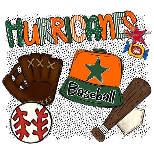 Hurricanes Baseball Spirit-Green & Orange
