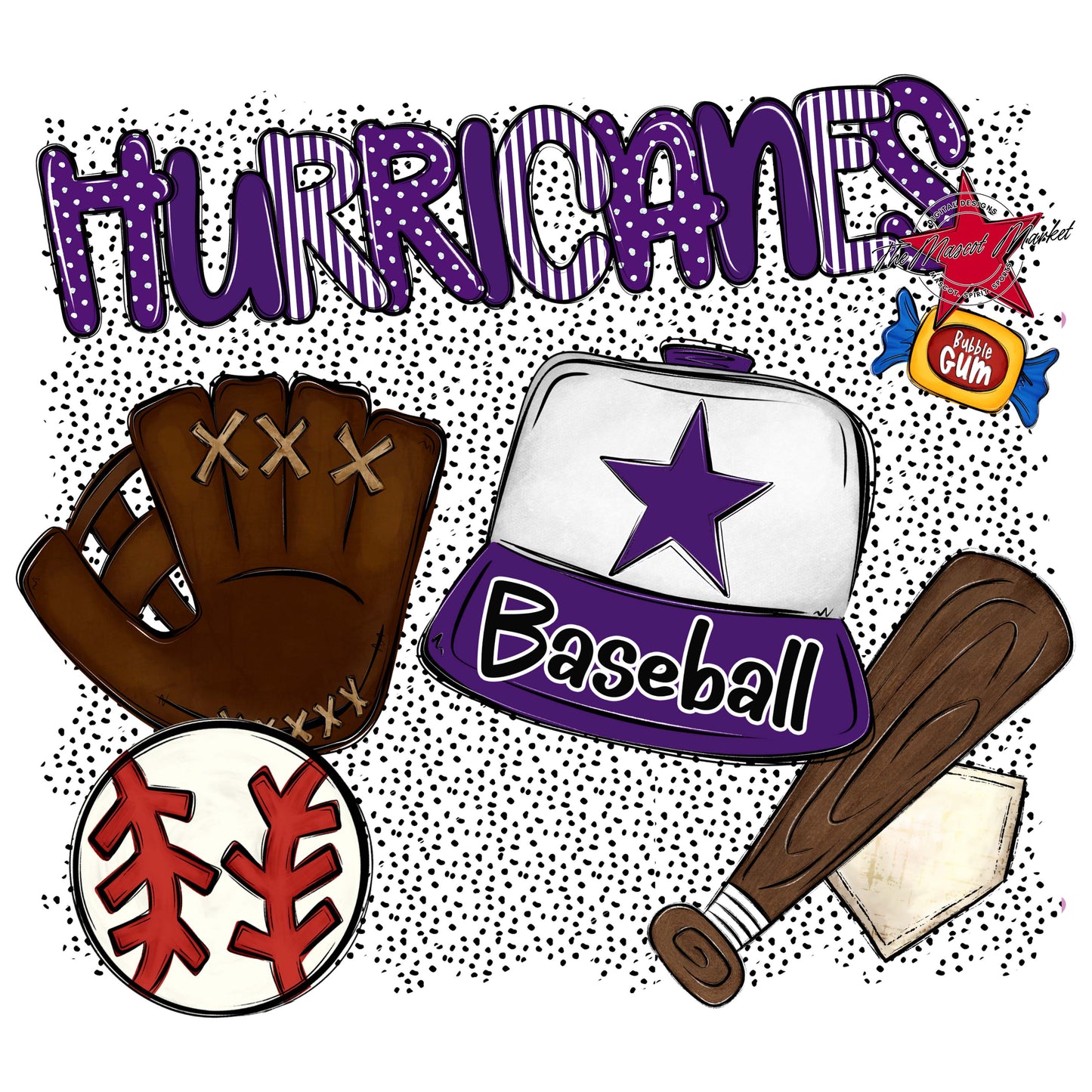Hurricanes Baseball Spirit-Purple