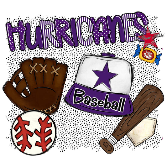 Hurricanes Baseball Spirit-Purple