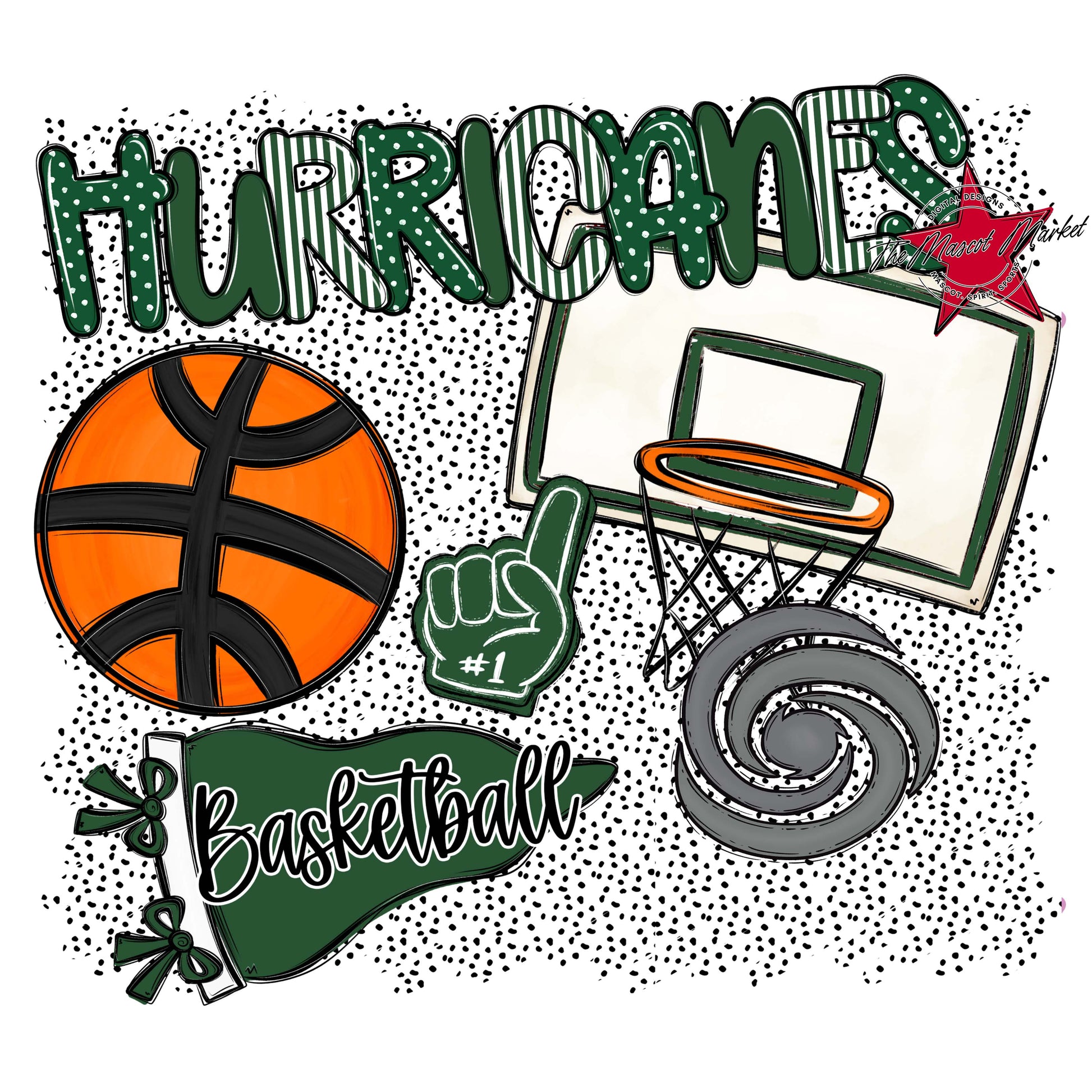 Hurricanes Basketball Spirit-Green