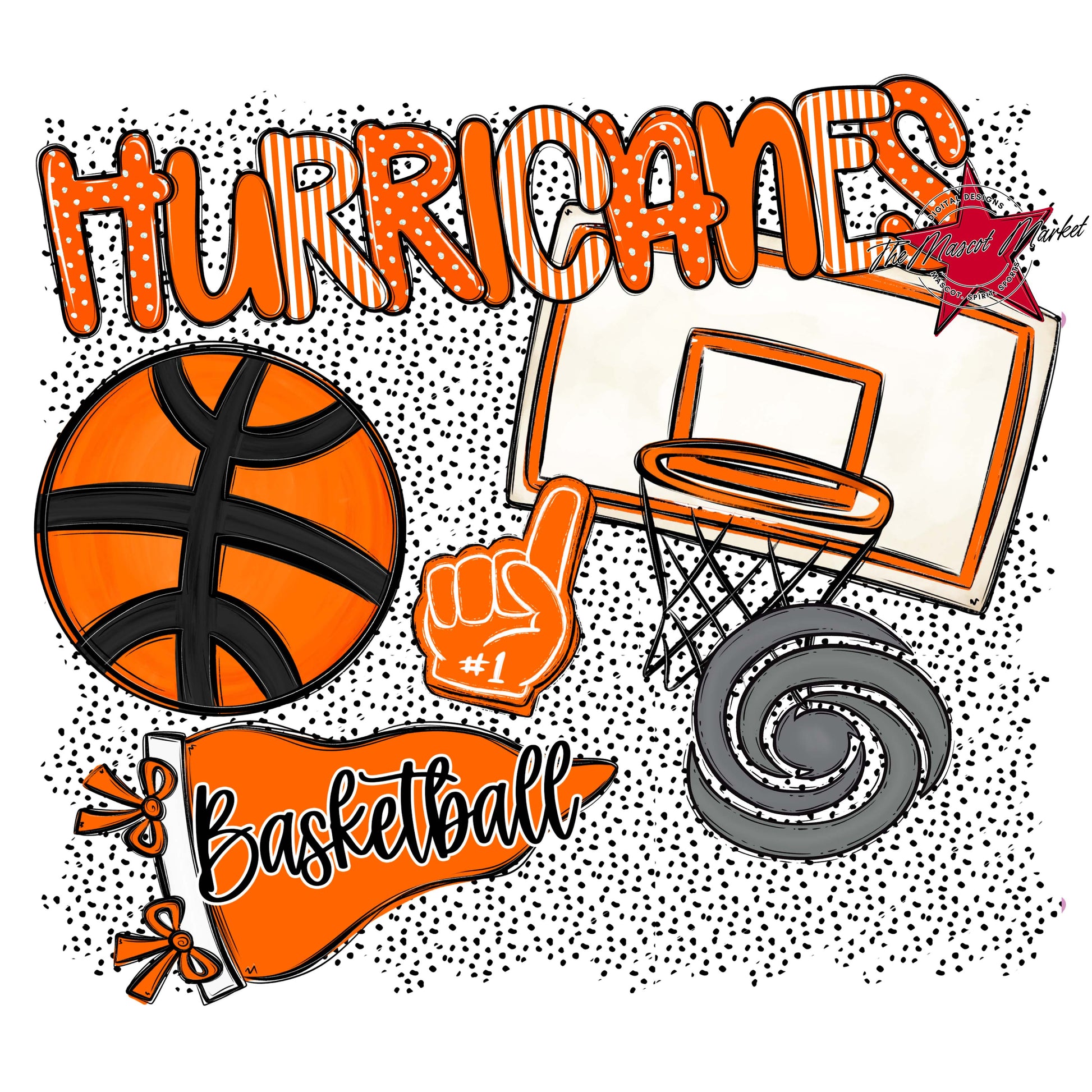 Hurricanes Basketball Spirit-Orange