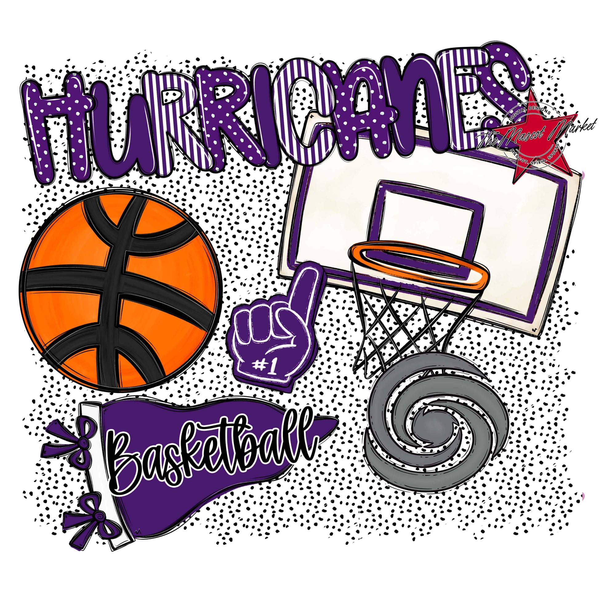 Hurricanes Basketball Spirit-Purple