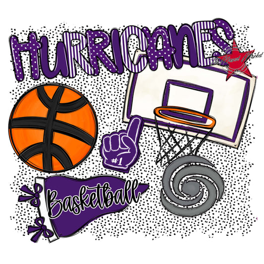 Hurricanes Basketball Spirit-Purple