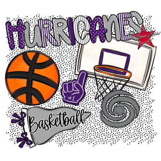 Hurricanes Basketball Spirit-Purple & Grey