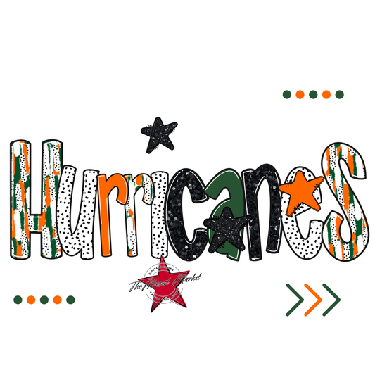 Hurricanes Brushstroke Alpha w Arrows-Green-Orange