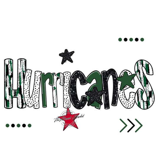 Hurricanes Brushstroke Alpha w Arrows-Green