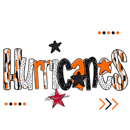 Hurricanes Brushstroke Alpha w Arrows-Orange