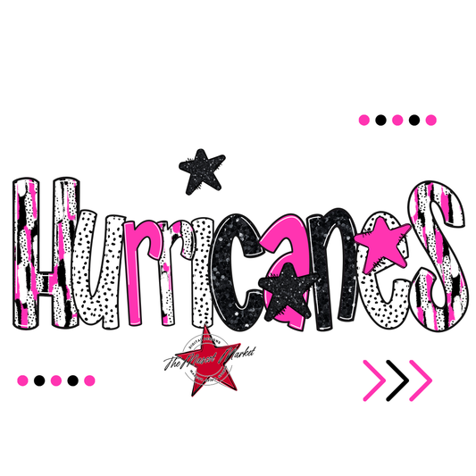 Hurricanes Brushstroke Alpha w Arrows-Pink