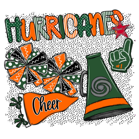 Hurricanes Cheer Spirit-Green & Orange