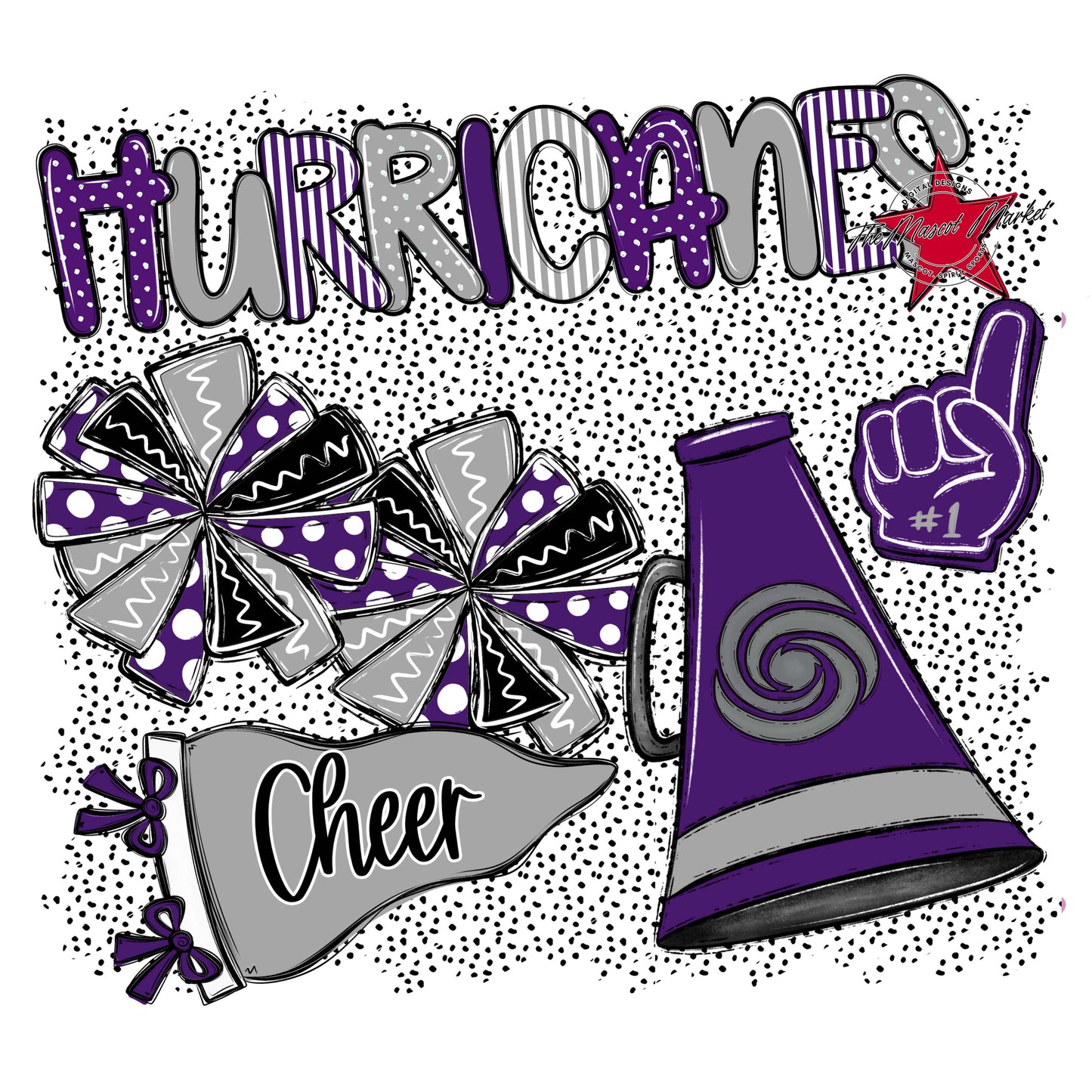 Hurricanes Cheer Spirit-Purple & Grey