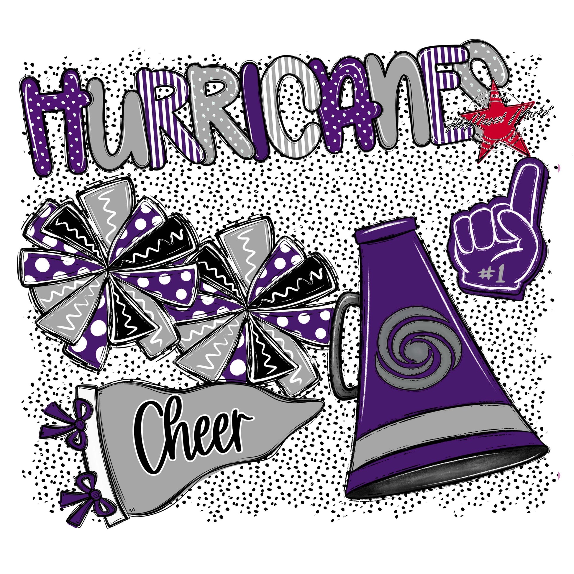 Hurricanes Cheer Spirit-Purple & Grey