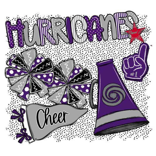 Hurricanes Cheer Spirit-Purple & Grey