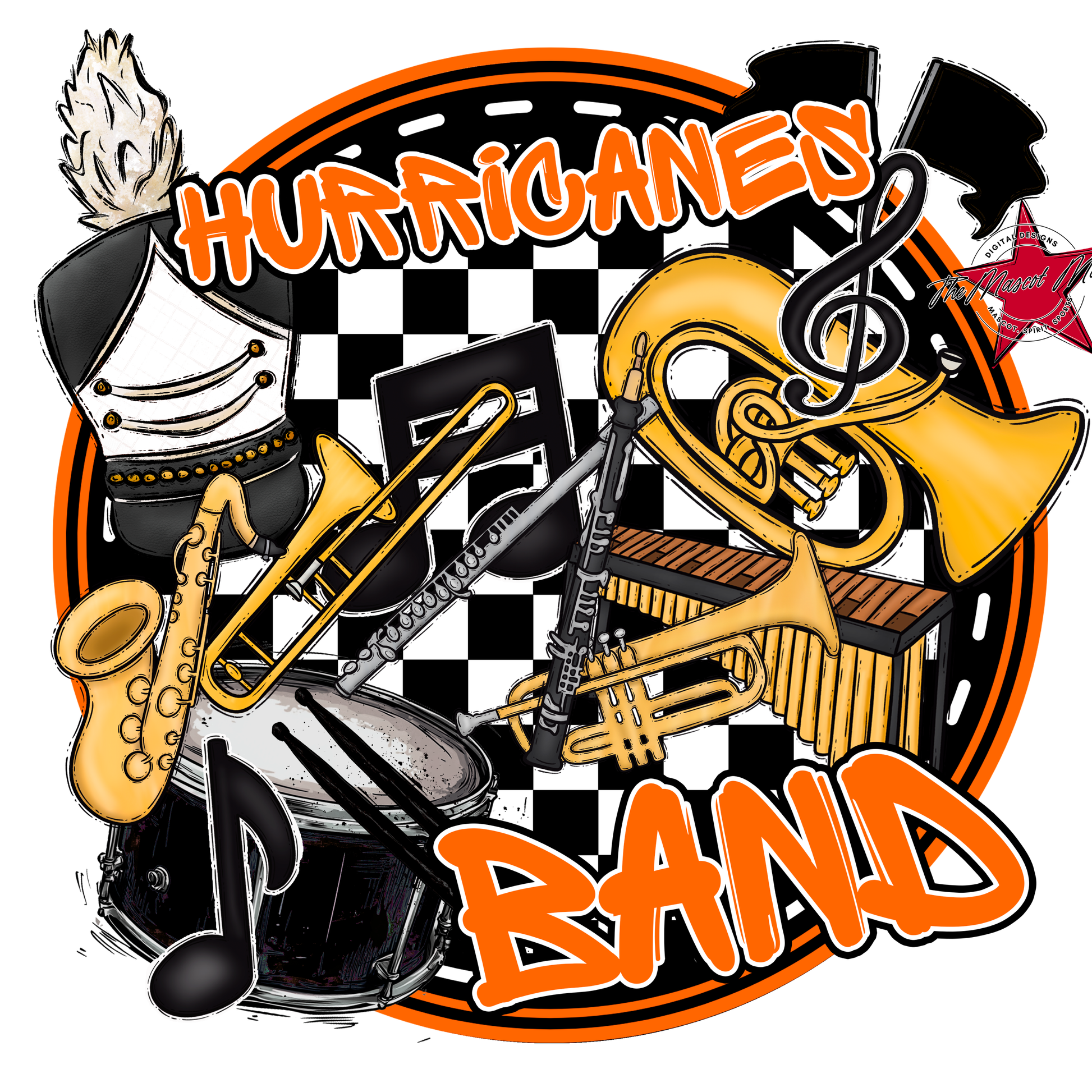 Hurricanes Circle Band Design-Orange