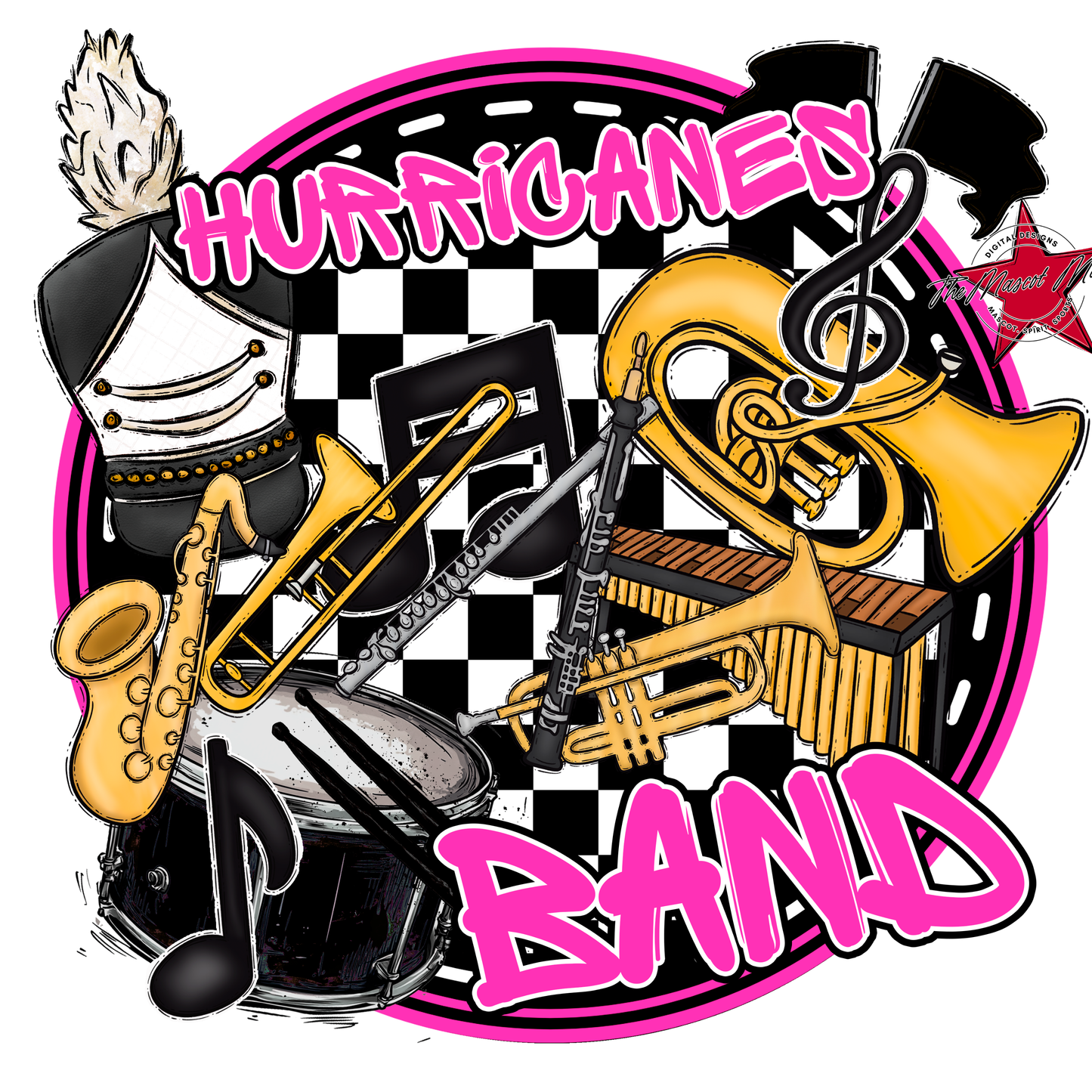 Hurricanes Circle Band Design-Pink
