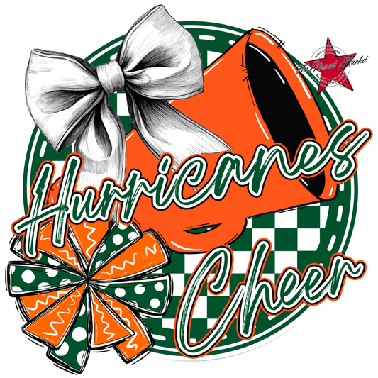 Hurricanes Circle Cheer Design-Green-Orange